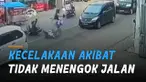 Tidak Menengok Jalan, Dua Perempuan Kendarai Motor Alami Kecelakaan