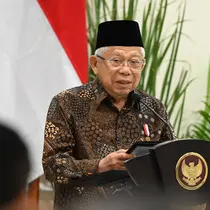 Wapres Ma'ruf Amin memberikan arahan terakhirnya sebelum purnatugas. Dalam arahan tersebut, Ma'ruf mendorong percepatan pembangunan Papua. (Foto:&nbsp;BPMI &ndash; Setwapres)