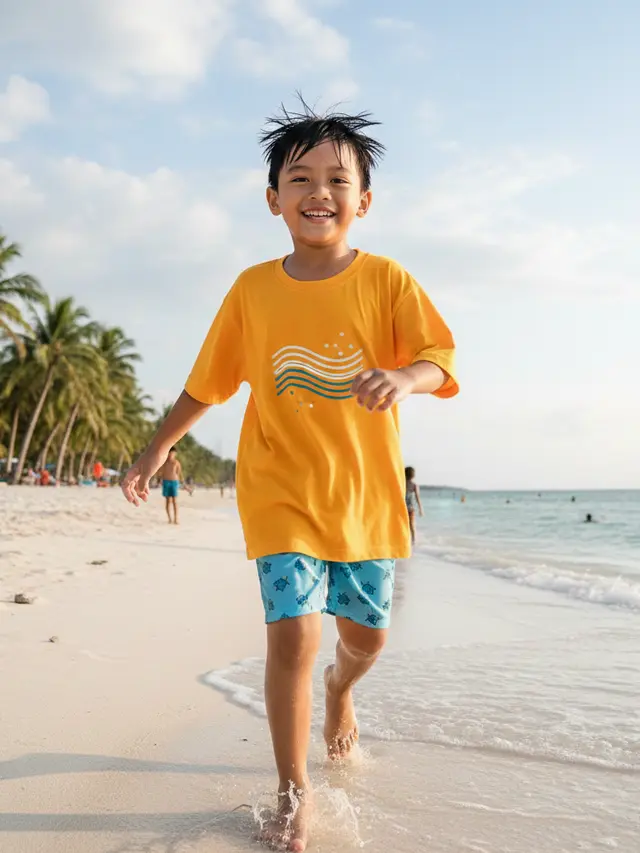 Model Baju Anak untuk Liburan ke Pantai (Foto: Gemini AI)