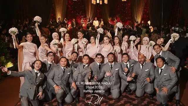 Bridesmaid dan Groomsmen di Pernikahan El Rumi–Syifa Hadju. (instagram.com/tengkunadiraadn)