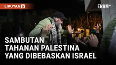 TAHANAN PALESTINA YANG DIBEBASKAN DISAMBUT DI KOTA TEPI BARAT, BEITUNIA