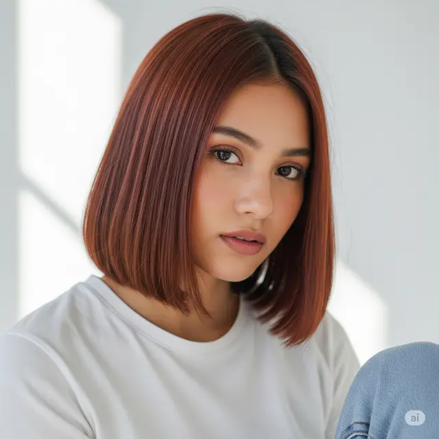 Model Rambut Pendek Coklat Wanita Indonesia. Foto: Gemini