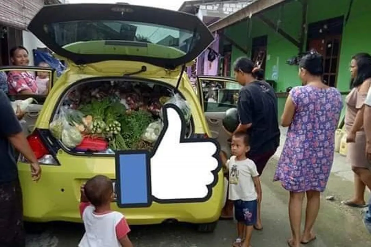 Honda Brio digunakan untuk berdagang sayur
