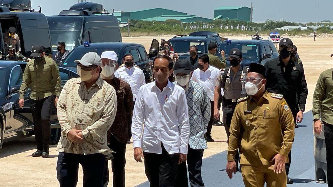Presiden Jokowi saat groundbreaking smelter Freeport Gresik. (Dian Kurniawan/Liputan6.com)