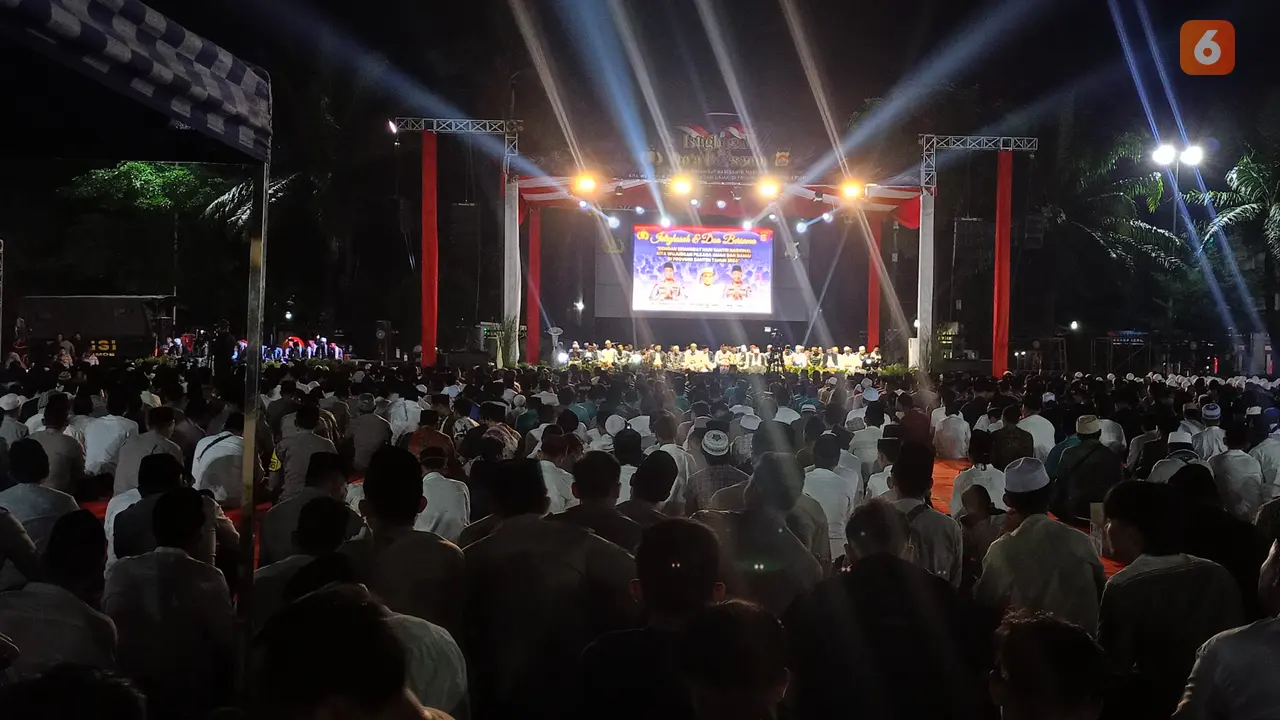 Peringatan Hari Santri Nasional di Polda Banten. (Kamis, 24/10/2024). (Yandhi Deslatama/Liputan6.com).