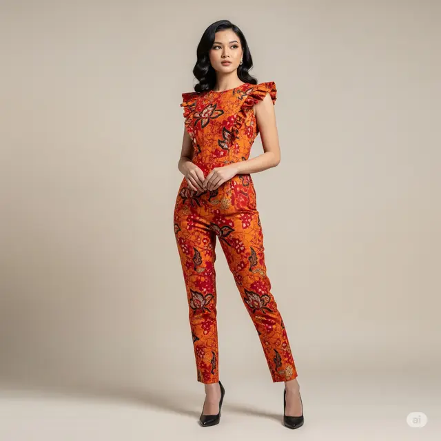 Model Jumpsuit Batik Wanita Terkini.