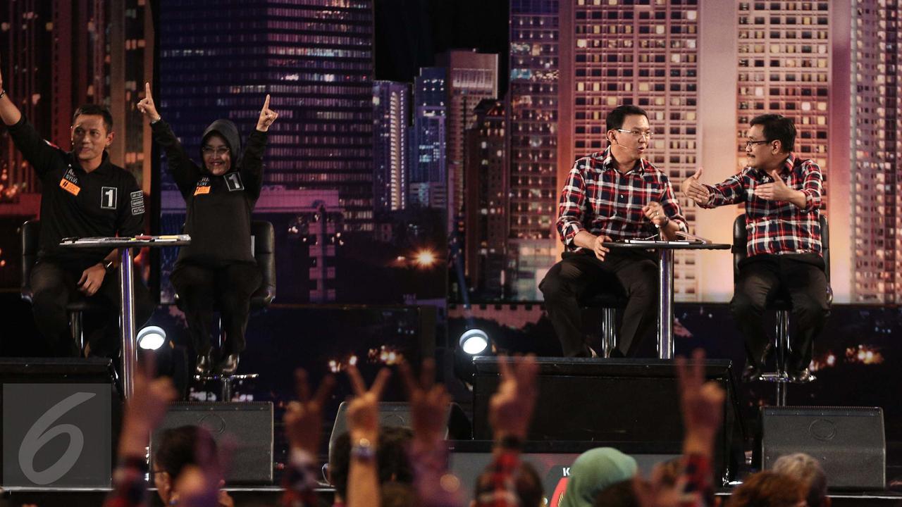 Ahok dan Agus Yudhoyono di debat cagub DKI