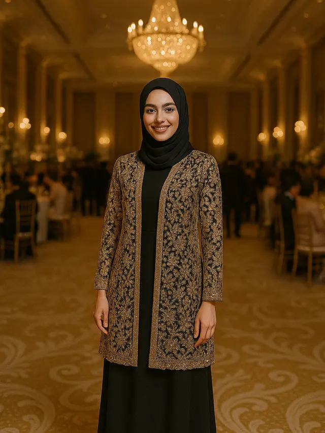Model Kardigan Brokat untuk Kondangan