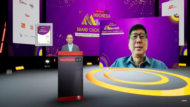 Vidio menjadi pemenang Indonesia Best Millennials' Brand Choice 2023 kategori Movie Streaming yang digelar Warta Ekonomi (Liputan6.com/Giovani Dio Prasasti)