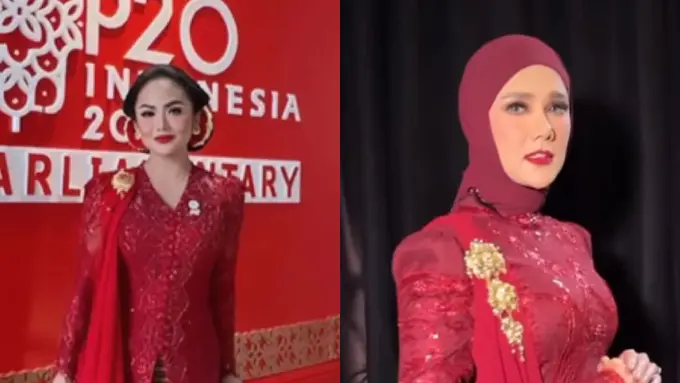 Adu Gaya Krisdayanti dan Mulan Jameela Kenakan Kebaya Merah di Sidang Tahunan 2022