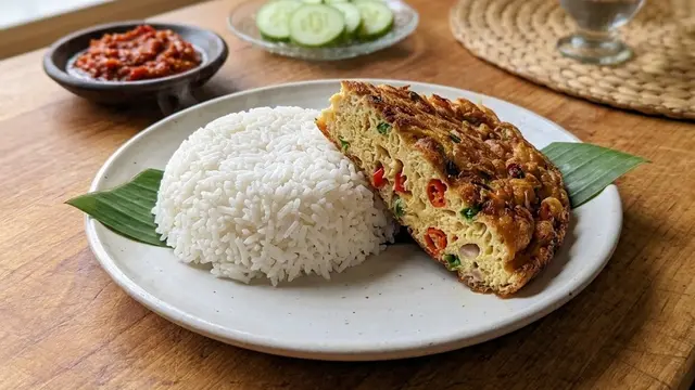 Resep telur dadar Padang 3 telur
