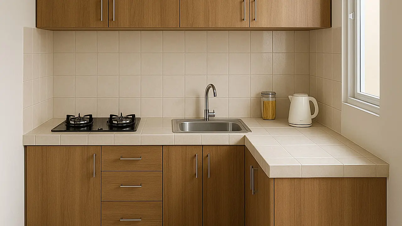 Model Dapur Rumah Type 36 Sederhana dengan Kabinet Gantung
