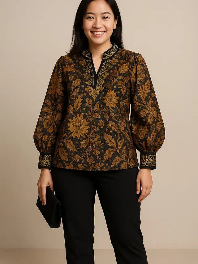 Model Blouse Batik Lengan Bishop yang Lagi Tren/Ilustrasi AI