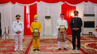 Dua perwakilan narapidana di Riau yang menerima remisi kemerdekaan dan dinyatakan langsung bebas. (Liputan6.com/Diskominfo Riau)