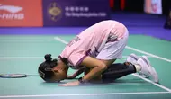 Putri Kusuma Wardani saat memastikan lolos ke final Hong Kong Open 2024. (PBSI)