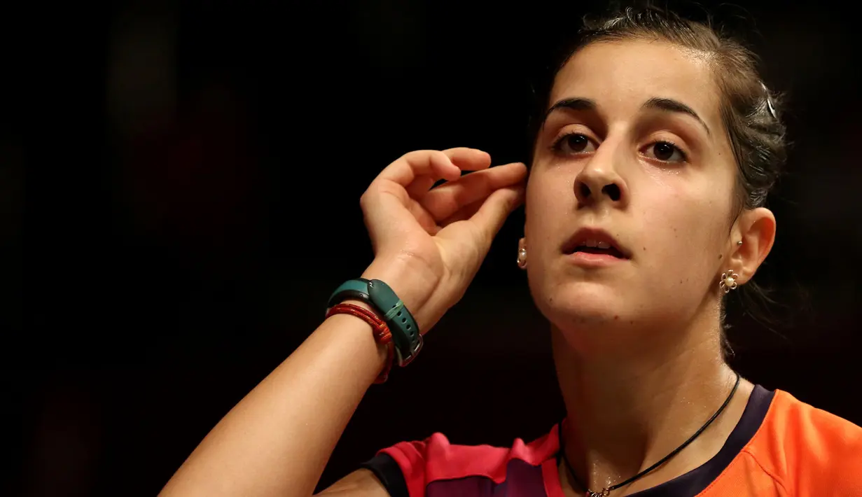 Carolina Marin, gadis Spanyol sang juara dunia tunggal putri 2014. (Bola.com/Arief Bagus)