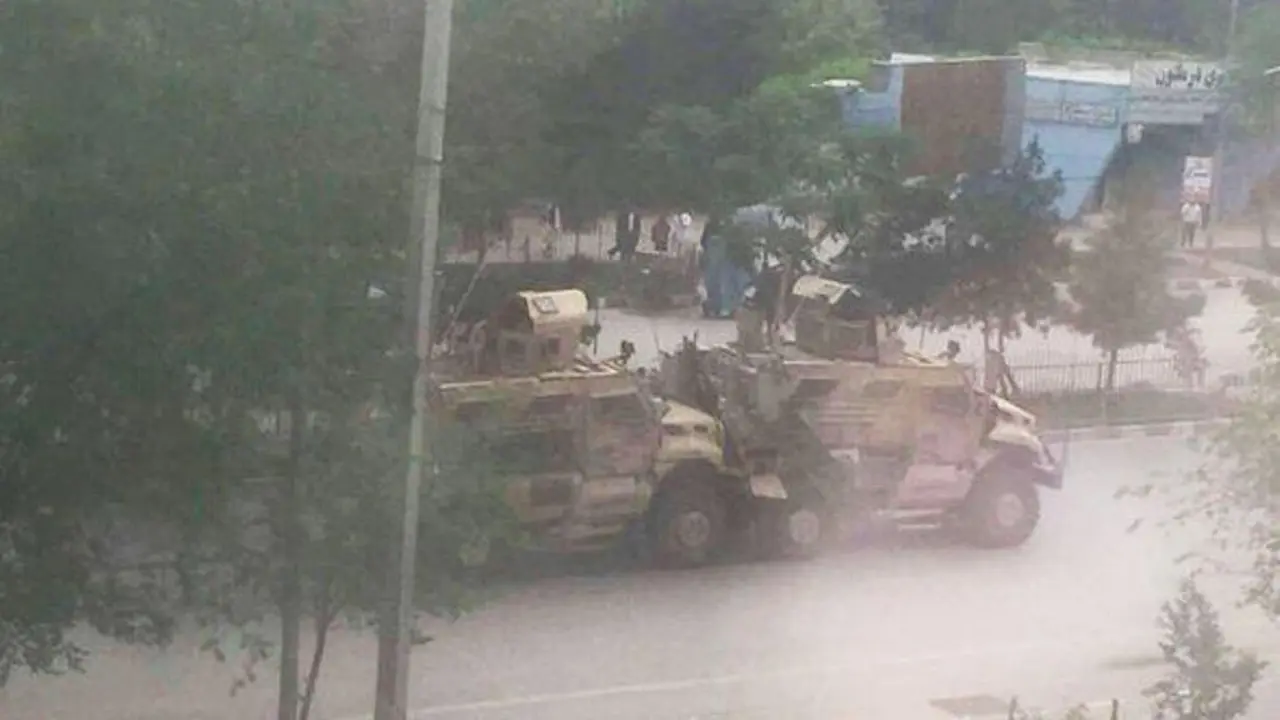 Ledakan di dekat Kedutaan AS di Kabul. (Twitter)