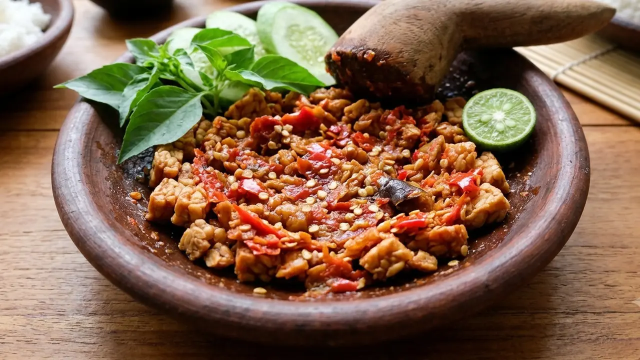 Resep Tempe Tumbuk Pedas (AI Generated)