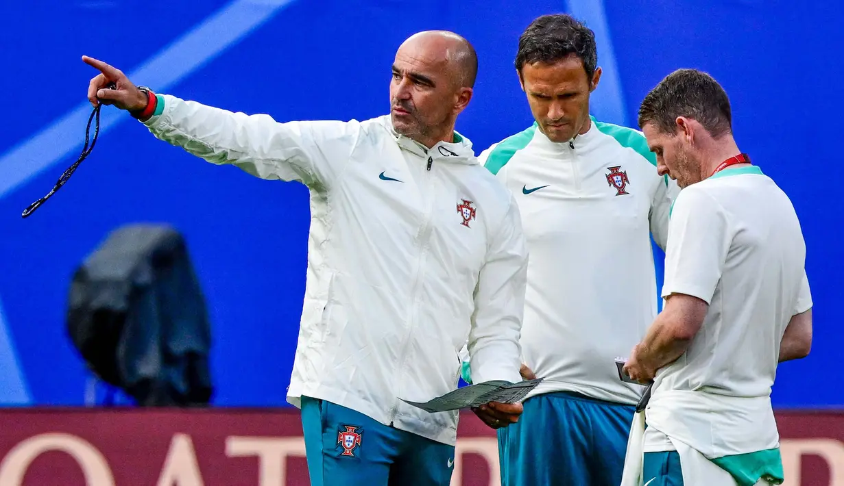 Timnas Portugal berambisi mengulang kesuksesan pada Euro 2016, ketika itu mereka tampil sebagai juara. (JOHN MACDOUGALL/AFP)