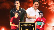Timnas Indonesia - Erick Thohir, Jay Idzes, Ragnar Oratmangoen, dan Justin Hubner (Bola.com/Salsa Dwi Novita)