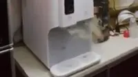 Video dispenser air keluarkan asap yang viral. (dok. Facebook/Masak Apa Tak Jadi Harini)