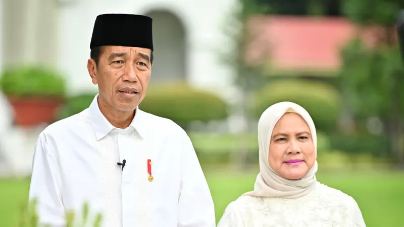 Presiden Joko Widodo atau Jokowi dan Ibu Negara Iriana memberikan ucapan selamat Hari Raya Idul Fitri 1445 Hijriah kepada umat Islam di seluruh Indonesia.