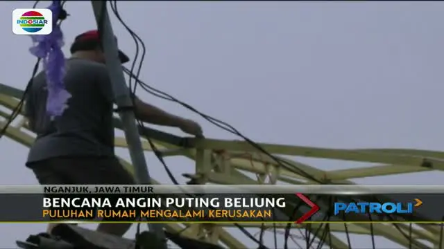 Angin Puting Beliung Rusak Puluhan Rumah Warga Nganjuk