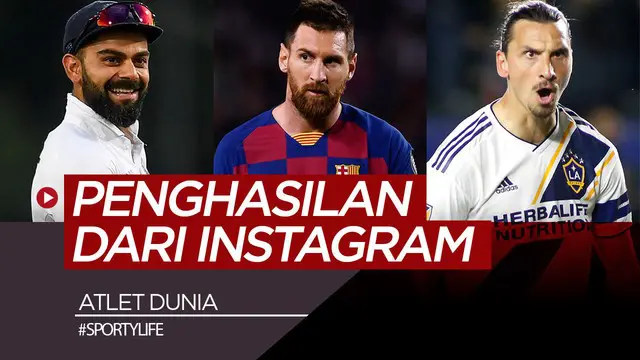 Berita video atlet-atlet dunia yang juga mendapatkan penghasilan besar dari mengunggah konten di media sosial Instagram.