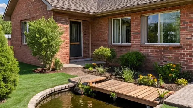 Ilustrasi Taman Depan Rumah Ukuran 6x9 dengan Kolam Mini(Sumber Gambar: Meta AI)