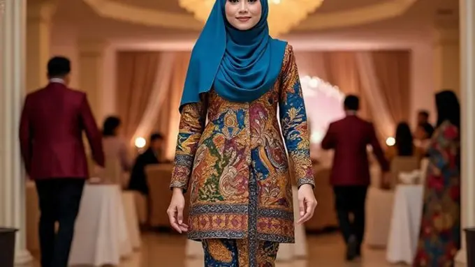 Ilustrasi Tunik Batik untuk Kondangan (Sumber Gambar: Meta AI)