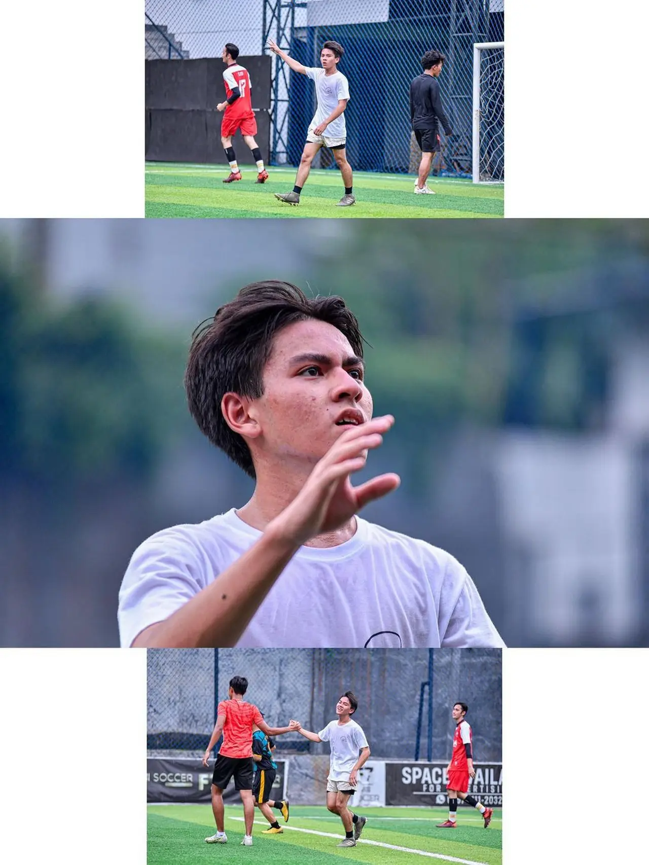 6 Gaya Rey Bong Saat Main Bola Bareng Pemain Dari Jendela SMP, Makin Macho
