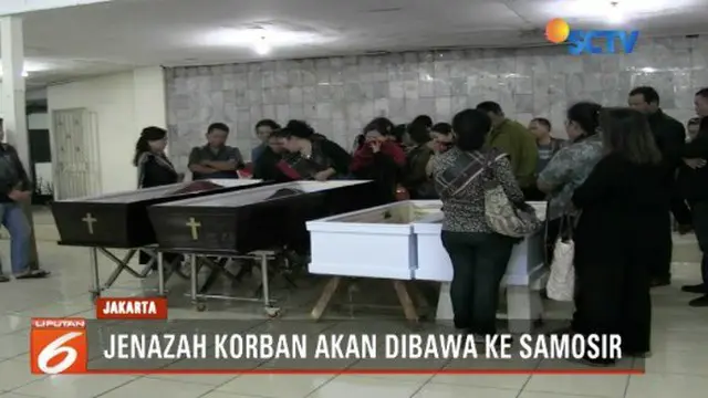 Jenazah korban pembunuhan satu keluarga di Pondok Gede, Bekasi, dikirim ke Samosir, Sumatera Utara, pada Rabu (14/11) ini untuk dimakamkan.