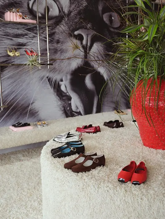 Di dalam toko baru di Los Angeles, permainan kucing dan tikus yang lucu terungkap. Gambar tikus berskala besar diulangi di bagian luar gedung, sementara potret kucing memenuhi dinding bagian dalam ruangan. [Dok/ToryBurch]