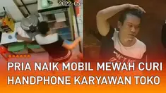Aksi seorang pria naik mobil mewah curi handphone viral di media sosial