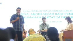 Direktur Consumer Banking Bank BTN, Budi Satria memberi sambutan saat diskusi perumahan bagi masyarakat berpenghasilam rendah, Jakarta (26/5/2019). Bank BTN siap menjadi mitra utama BP Tapera untuk mengakselerasi kepemilikan hunian terjangkau bagi masyarakat Indonesia. (Liputan6.com/Angga Yuniar)