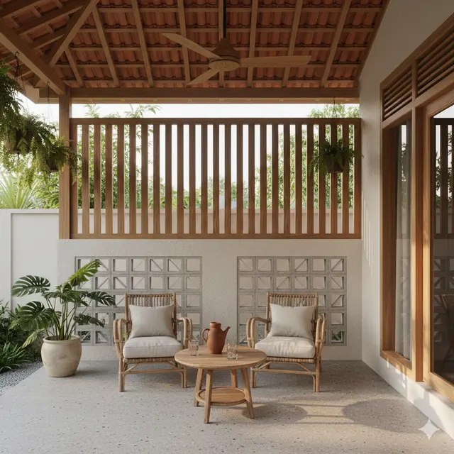 Desain Teras Rumah Sederhana yang Cocok untuk Iklim Panas (Foto: Gemini AI)
