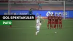 Eks AC Milan, Alexandre Pato mencetak gol spektakuler saat Tianjin Quanjian menghadapi Shanghai SIPG.
