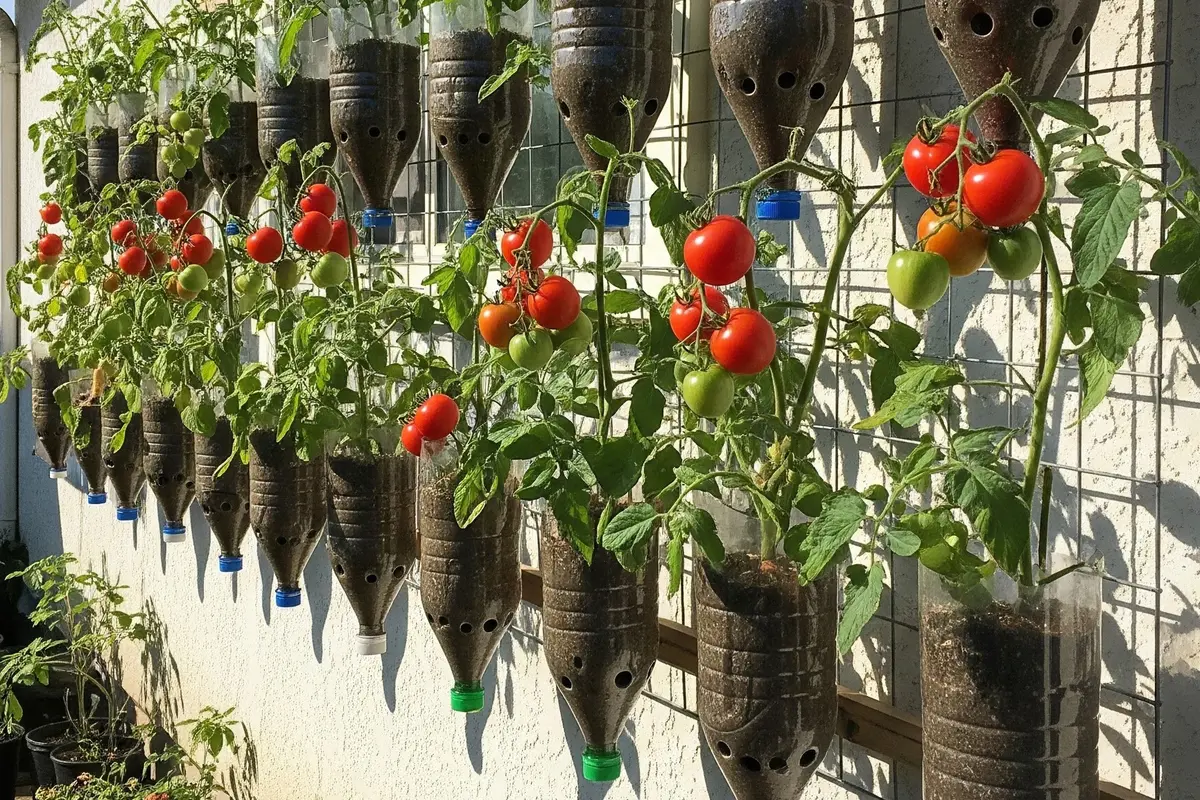 Cara Membuat Kebun Tomat Gantung dari Botol Bekas