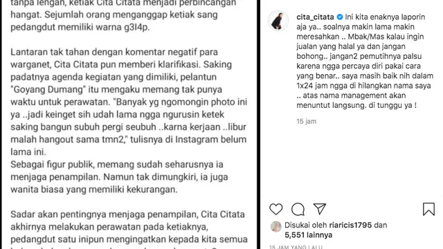 Nama Cita Citata dicatut untuk promosi obat pemutih ketiak.