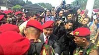 Prabowo Subianto menghadiri Sertijab Danjen Kopassus. (Liputan6.com/Ahmad Romadoni)