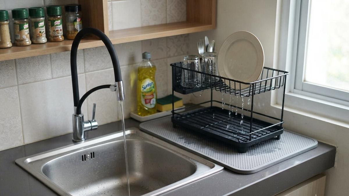 10 Cara Membuat Area Cuci Piring di Dapur Sempit agar Tidak Mudah Becek &amp; Selalu Kering