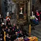 Uskup Agung Canterbury, Yang Terhormat Justin Welby berbicara pada prosesi pemakaman Ratu Elizabeth II di Westminster Abbey, London, Inggris, Senin (19/9/2022). Setidaknya ada 2 ribu tamu yang hadir dalam prosesi pemakaman Ratu Elizabeth II, termasuk Presiden Amerika Serikat Joe Biden dan Kaisar Jepang Naruhito. (Gareth Fuller/Pool Photo via AP)