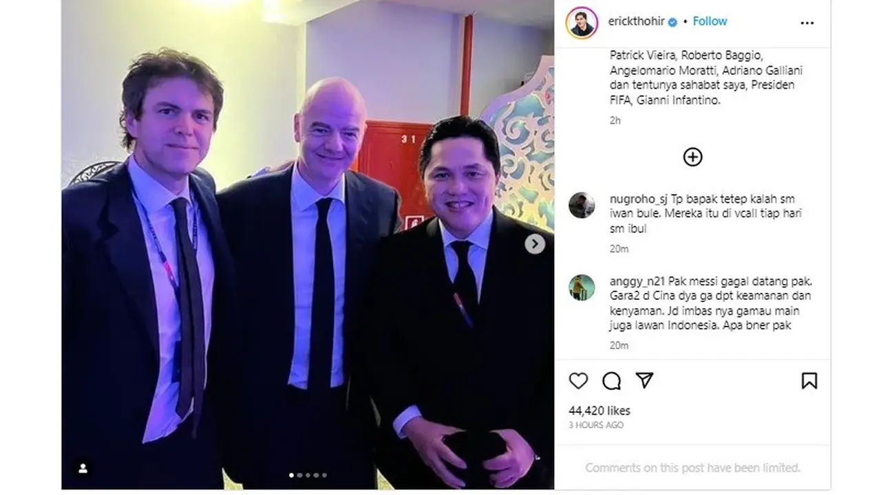 Dalam lawatannya menyaksikan final Liga Champions ini, Erick Thohir sempat bertemu dengan berbagai fans Inter Milan dan sahabat lamanya
