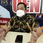 Ketua Kadin Sultra, Anton Timbang memaparkan persiapan Munas Kadin VIII di Kendari.(Liputan6.com/Ahmad Akbar Fua)