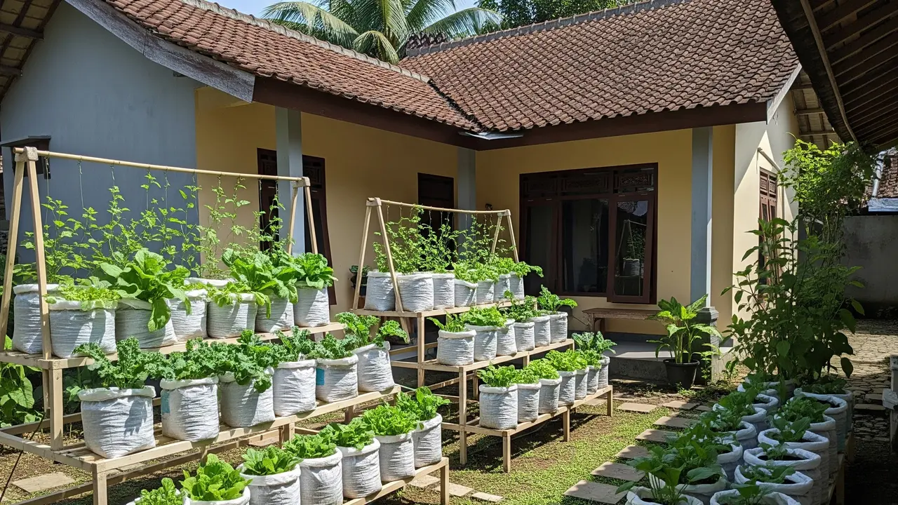 9 Ide Kebun Sayur Sederhana di Samping Rumah Pakai Karung Beras, Praktis dan Hemat Lahan