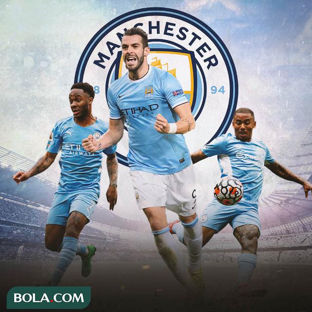 Manchester City - Raheem Sterling, Alvaro Negredo, Gabriel Jesus