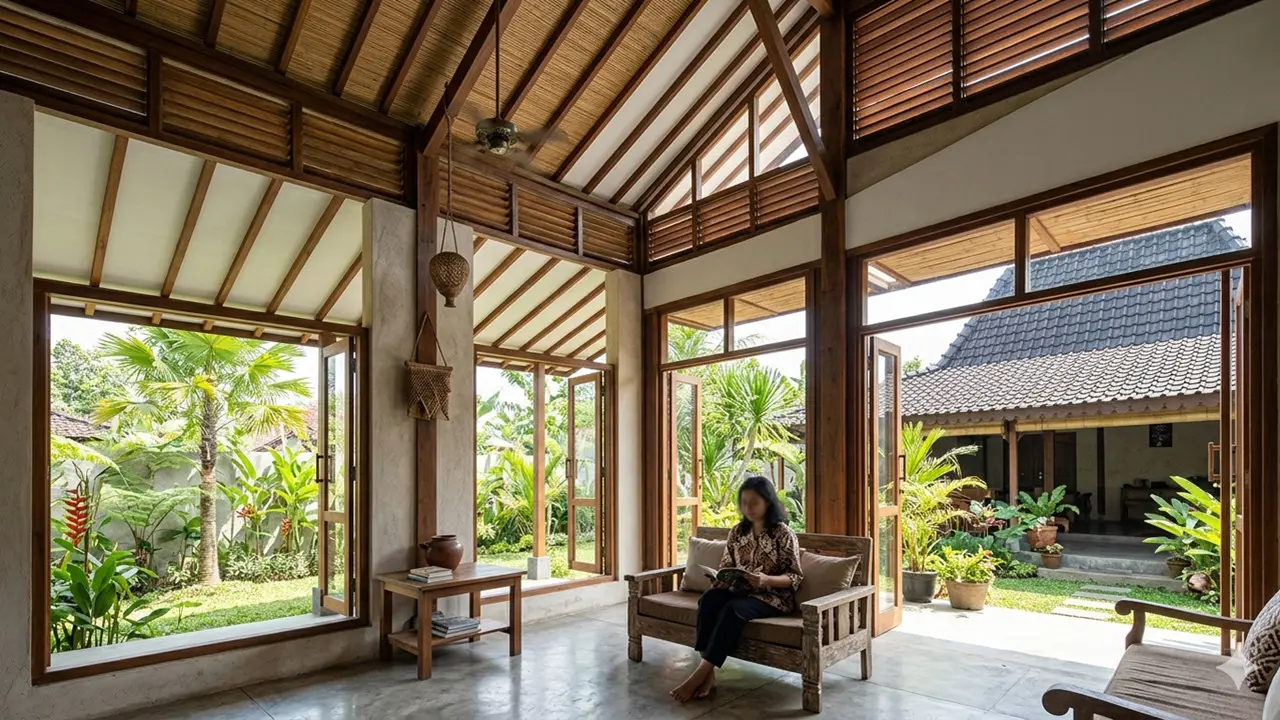 Inspirasi Rumah 1 Lantai Dengan Strategi Pendinginan Pasif