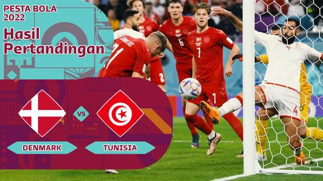 Berita Motion grafis hasil pertandingan Timnas Denmark Vs Timnas Tunisia yang sama-sama mengalami kebuntuan, dan berakhir imbang 0-0.