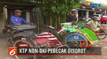 Pemprov DKI akan membuat kebijakan melarang becak yang datang dari luar Jakarta.