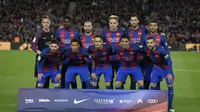 Barcelona vs Sporting Gijon berakhir dengan skor telak 6-1 untuk kemenangan Barca di Camp Nou. (LLUIS GENE / AFP)